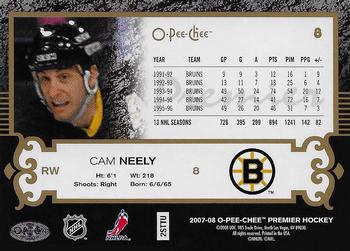 2007-08 O-Pee-Chee Premier - Gold #8 Cam Neely  Back