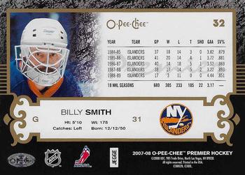 2007-08 O-Pee-Chee Premier - Gold #32 Billy Smith  Back