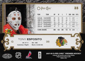 2007-08 O-Pee-Chee Premier - Gold #35 Tony Esposito  Back