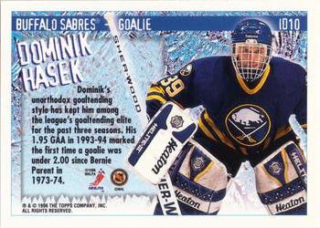 1996-97 Topps NHL Picks - Ice D #ID10 Dominik Hasek Back