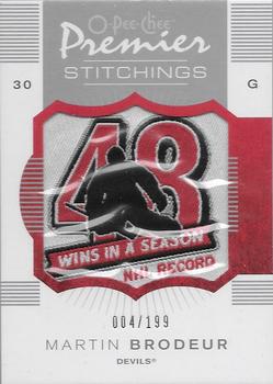 2007-08 O-Pee-Chee Premier - Stitchings #PS-MA Martin Brodeur  Front