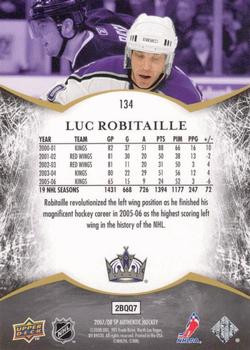 2007-08 SP Authentic - Limited #134 Luc Robitaille Back
