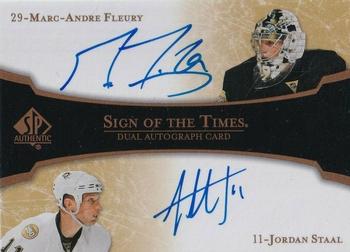 2007-08 SP Authentic - Sign of the Times Duals #ST2-FS Marc-Andre Fleury / Jordan Staal Front
