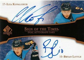 2007-08 SP Authentic - Sign of the Times Duals #ST2-KL Ilya Kovalchuk / Bryan Little  Front