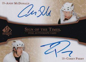 2007-08 SP Authentic - Sign of the Times Duals #ST2-MP Andy McDonald / Corey Perry  Front