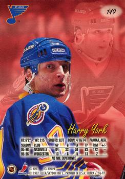 1996-97 Ultra #149 Harry York Back