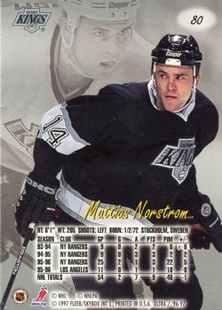 1996-97 Ultra #80 Mattias Norstrom Back