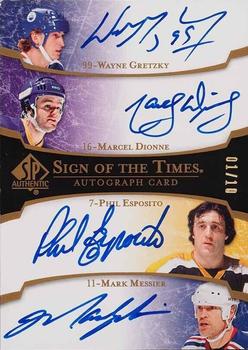 2007-08 SP Authentic - Sign of the Times Quads #ST4-CNG Wayne Gretzky / Marcel Dionne / Phil Esposito / Mark Messier  Front