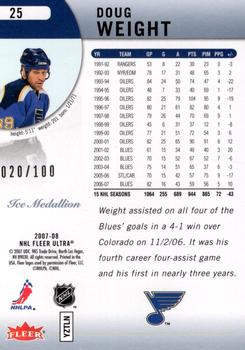 2007-08 Ultra - Ice Medallion #25 Doug Weight  Back