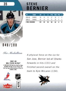 2007-08 Ultra - Ice Medallion #35 Steve Bernier  Back