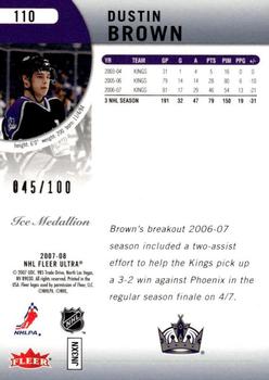 2007-08 Ultra - Ice Medallion #110 Dustin Brown  Back