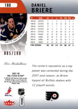 2007-08 Ultra - Ice Medallion #180 Daniel Briere  Back