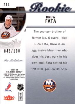 2007-08 Ultra - Ice Medallion #214 Drew Fata  Back