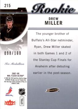 2007-08 Ultra - Ice Medallion #215 Drew Miller  Back