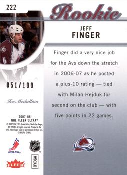 2007-08 Ultra - Ice Medallion #222 Jeff Finger  Back