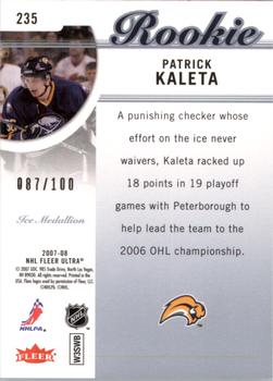 2007-08 Ultra - Ice Medallion #235 Patrick Kaleta  Back