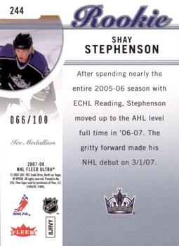 2007-08 Ultra - Ice Medallion #244 Shay Stephenson  Back