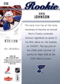 2007-08 Ultra - Ice Medallion #256 Erik Johnson  Back