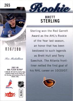 2007-08 Ultra - Ice Medallion #265 Brett Sterling  Back