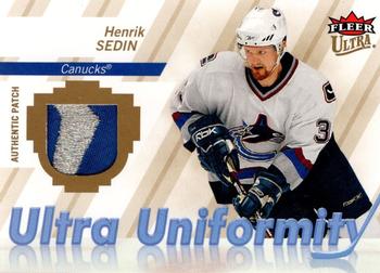 2007-08 Ultra - Uniformity Patches #U-HS Henrik Sedin  Front
