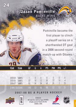 2007-08 Upper Deck Be a Player - Platinum Player's Club #24 Jason Pominville  Back