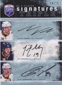 2007-08 Upper Deck Be a Player - Signatures Triple #3S-CPV Thomas Vanek / Tim Connolly / Jason Pominville  Front