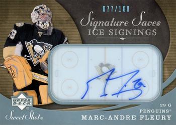 2007-08 Upper Deck Sweet Shot - Signature Saves Ice Signings #SSR-MF Marc-Andre Fleury  Front