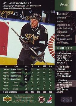 1996-97 Upper Deck #43 Mike Modano Back