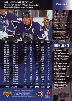 1996-97 Upper Deck #108 Wayne Gretzky Back