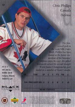 1996-97 Upper Deck Black Diamond #57 Chris Phillips Back