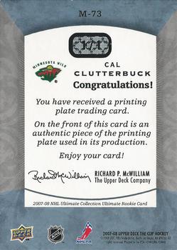 2007-08 Upper Deck The Cup - 2007-08 Upper Deck Ultimate Collection Printing Plates Magenta #M-73 Cal Clutterbuck  Back