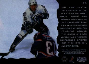 1996-97 Upper Deck Ice #76 Paul Kariya Back