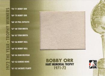 2009-10 In The Game 1972 The Year In Hockey - '71-'72 Trophy Winners #TWA-03 Bobby Orr / Hart Memorial Trophy  Front