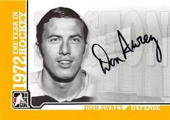 2009-10 In The Game 1972 The Year In Hockey - Autographs #A-DA Don Awrey  Front