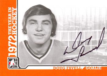 2009-10 In The Game 1972 The Year In Hockey - Autographs #A-DF Doug Favell  Front