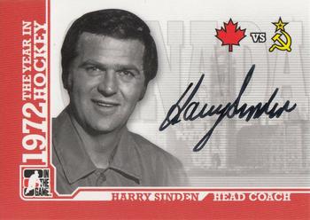 2009-10 In The Game 1972 The Year In Hockey - Autographs #A-HS Harry Sinden Front