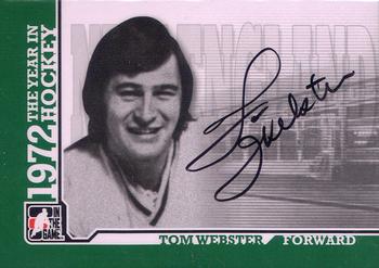 2009-10 In The Game 1972 The Year In Hockey - Autographs #A-TW Tom Webster  Front