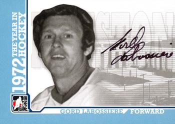 2009-10 In The Game 1972 The Year In Hockey - Autographs #A-GLAB Gord Labossiere  Front