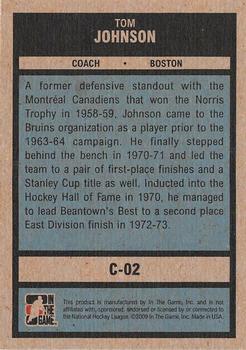 2009-10 In The Game 1972 The Year In Hockey - Coaches #C-02 Tom Johnson Back