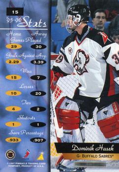 1996-97 Zenith #15 Dominik Hasek Back