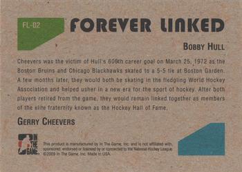 2009-10 In The Game 1972 The Year In Hockey - Forever Linked #FL-02 Bobby Hull / Gerry Cheevers Back
