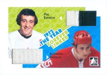 2009-10 In The Game 1972 The Year In Hockey - Forever Linked Memorabilia #2 Phil Esposito / Alexander Yakushev Front
