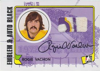 2009-10 In The Game 1972 The Year In Hockey - Game Used Emblem Autographs Black #MA-RV Rogie Vachon Front