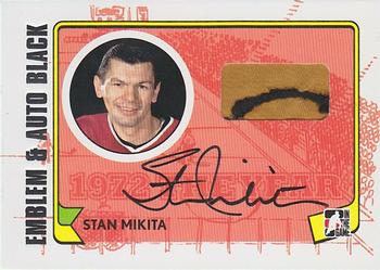 2009-10 In The Game 1972 The Year In Hockey - Game Used Emblem Autographs Black #MA-SM Stan Mikita Front