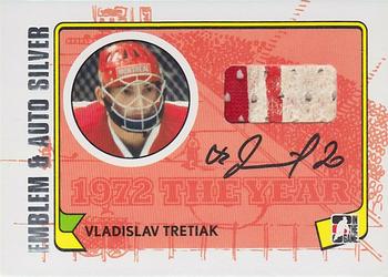 2009-10 In The Game 1972 The Year In Hockey - Game Used Emblem Autographs Silver #MA-VT Vladislav Tretiak Front