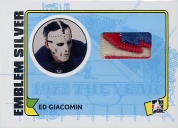 2009-10 In The Game 1972 The Year In Hockey - Game Used Emblem Silver #M-11 Ed Giacomin Front