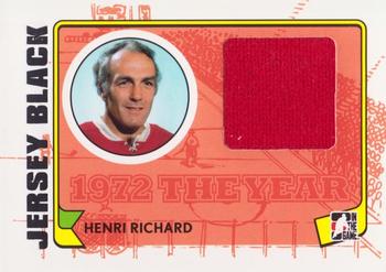 2009-10 In The Game 1972 The Year In Hockey - Game Used Jersey Black #M-24 Henri Richard  Front