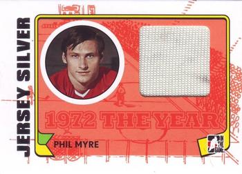 2009-10 In The Game 1972 The Year In Hockey - Game Used Jersey Silver #M-34 Phil Myre  Front