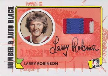 2009-10 In The Game 1972 The Year In Hockey - Game Used Number Autographs Black #MA-LR Larry Robinson  Front