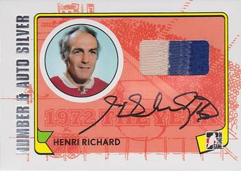 2009-10 In The Game 1972 The Year In Hockey - Game Used Number Autographs Silver #MA-HR Henri Richard  Front